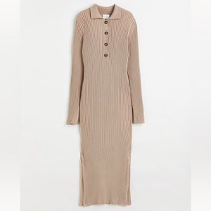 H&M Collared Rib-Knit Dress